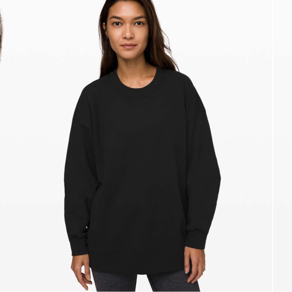 lululemon🍋 Perfectly Oversized Black Crewneck Size 14 (first release) Great Cond - Picture 3 of 7